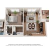 Floor plan: A1 One Bedroom / One Bath