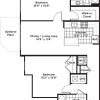 Floor plan: 2 Bedroom 2 Bath - B14
