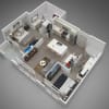 Floor plan: 2 Bed/2 Bath