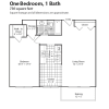 Floor plan: Renovated 1 Bedroom 1 Bath