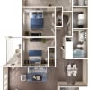 Floor plan: 3 Bed, 2 Bath C