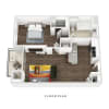 Floor plan: One Bedroom One Bath