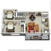 Floor plan: 2Bedroom   1Bathroom