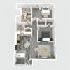 Floor plan: 2 Bed / 2 Bath 1226 sq ft