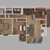Floor plan: 2 Bedroom (965)