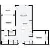 Floor plan: 1 Bed/1 Bath Den-D1
