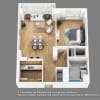 Floor plan: 1 Bedroom 1 Bath- A02
