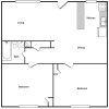 Floor plan: 2 bedroom 1 bath