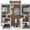 Floor plan: Goldenrod - 2 Bedroom 2 Bath (C)