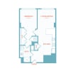 Floor plan: C6.1 | 1 Bed | 1 Bath