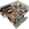 Floor plan: 1 BR Grand Courtyard