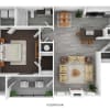 Floor plan: One Bedroom One Bath-Simply Modern