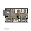 Floor plan: 1 Bed/2 Bath Den-20W