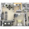 Floor plan: 2 Bedroom 1.5 Bath with Den