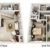 Floor plan: BD1T Townhome