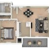 Floor plan: 1 BEDROOM