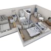 Floor plan: 2-1 BR Horizon Overlook