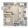 Floor plan: 1 Bedroom 1 Bathroom Renovated
