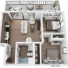 Floor plan: Two Bedroom B1C