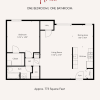Floor plan: 1 BR | 1 BA | Arden 773 SF