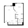 Floor plan: 1x1 A