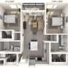 Floor plan: B2.1 2x2 1091 SF
