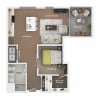 Floor plan: 1BR/1BA - Saeso