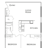 Floor plan: Renovated 2 bedroom 1 bath