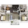 Floor plan: Two Bed, Two Bath A