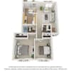 Floor plan: 2x1 A