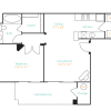 Floor plan: 1 Bed 1 Bath
