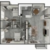 Floor plan: Upgraded 2 Bedroom 1.5 Bathroom