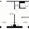 Floor plan: Enjoy Six Weeks Free! One Bedroom Residence – Defined Space. 