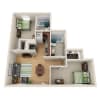 Floor plan: 2x2 B