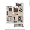 Floor plan: 1x1 A2 - Renovated