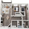 Floor plan: 2x2 B