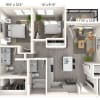 Floor plan: B1.2 2x2 906 SF