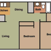 Floor plan: 2 BED 1 BATH