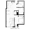 Floor plan: 1 Bed 1 Bath Den N