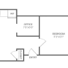 Floor plan: 1 Bedroom ; 1 bath plus Den