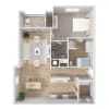 Floor plan: 1 Bedroom Deluxe	