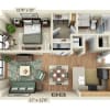 Floor plan: 1 BEDROOM FLAT (A1L)