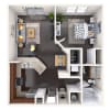 Floor plan: Deluxe One Bedroom
