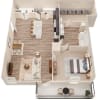 Floor plan: 1 x 1 Caroline A2vr