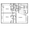 Floor plan:  2 Bedroom 1 Bath