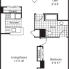 Floor plan: One Bedroom 1097