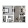 Floor plan: A1- 660 SQ