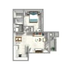 Floor plan: 1 Bed 1 Bath Plan C