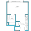 Floor plan: Studio (417 SF)