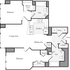 Floor plan: 2 Bedrooms H